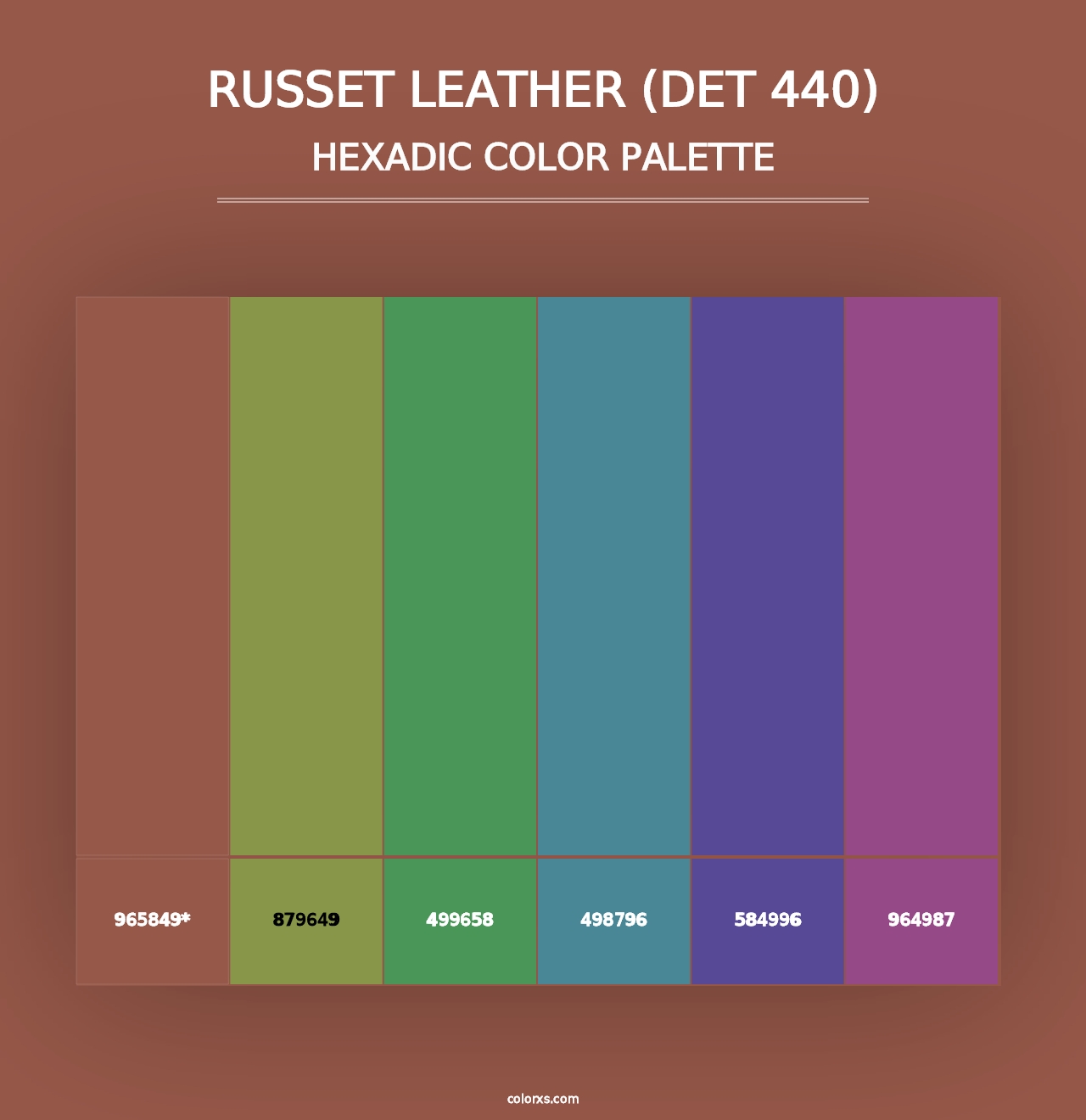 Russet Leather (DET 440) - Hexadic Color Palette