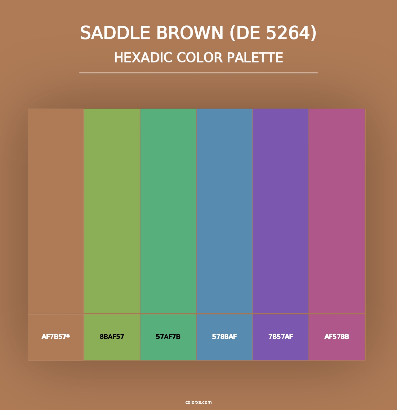 Saddle Brown (DE 5264) - Hexadic Color Palette