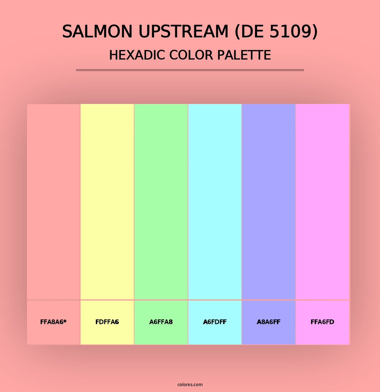 Salmon Upstream (DE 5109) - Hexadic Color Palette