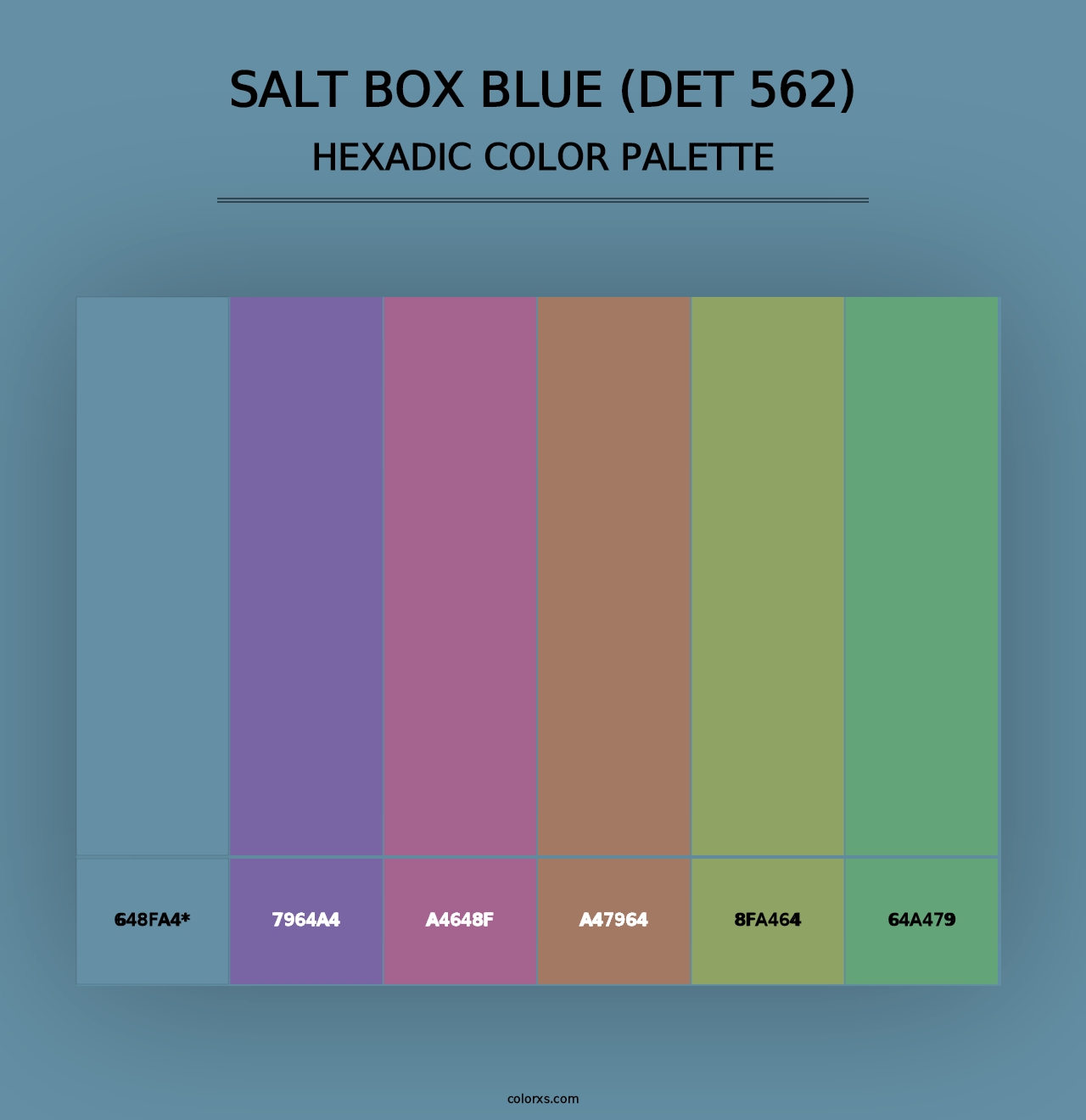 Salt Box Blue (DET 562) - Hexadic Color Palette