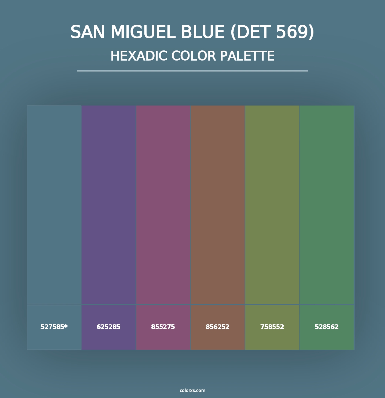 San Miguel Blue (DET 569) - Hexadic Color Palette