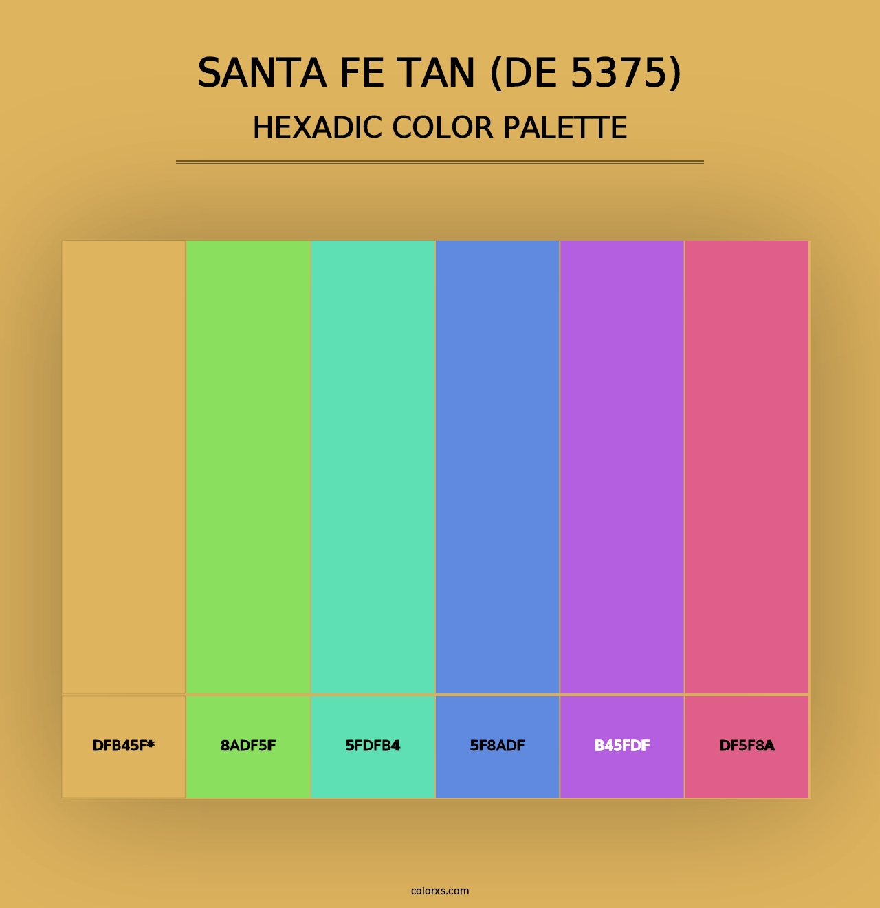 Santa Fe Tan (DE 5375) - Hexadic Color Palette