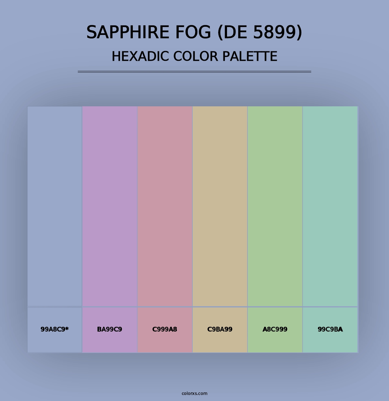 Sapphire Fog (DE 5899) - Hexadic Color Palette