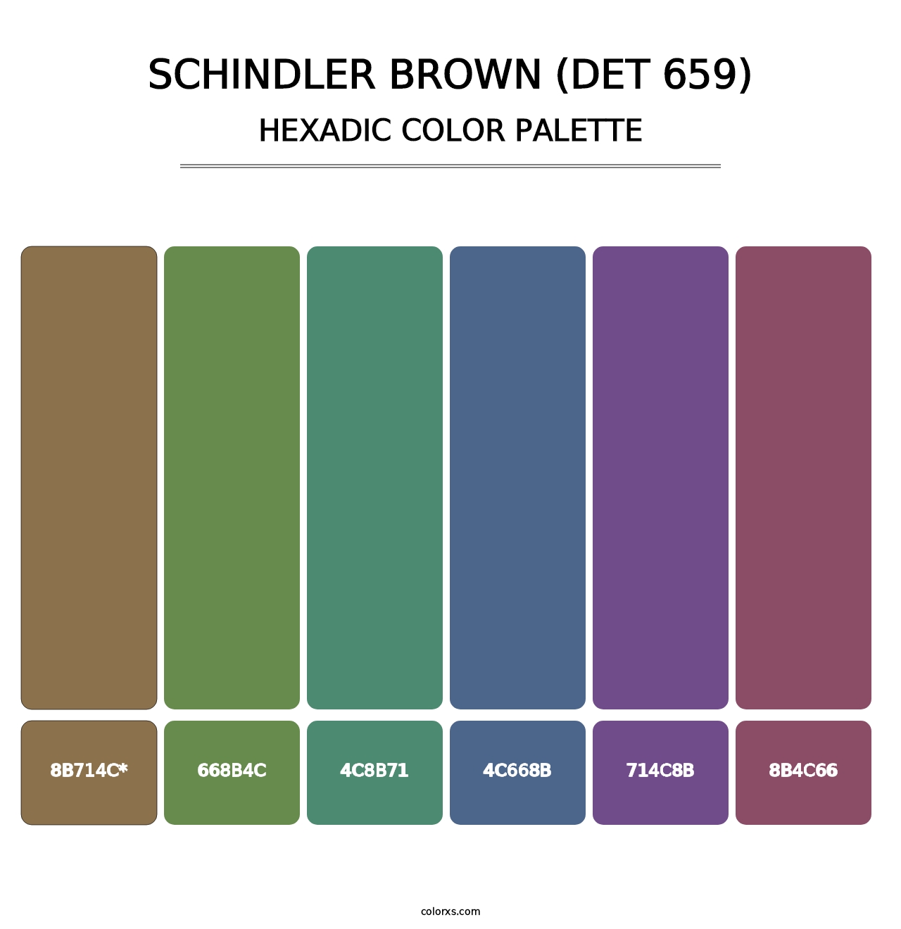 Schindler Brown (DET 659) - Hexadic Color Palette