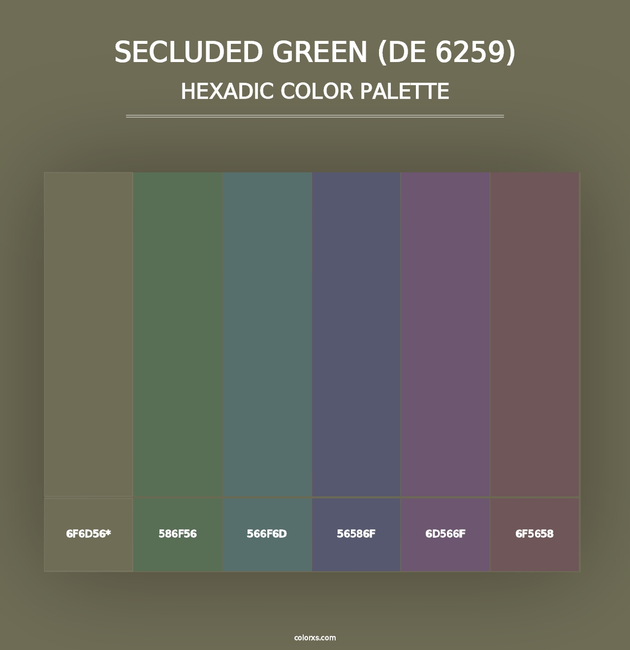 Secluded Green (DE 6259) - Hexadic Color Palette