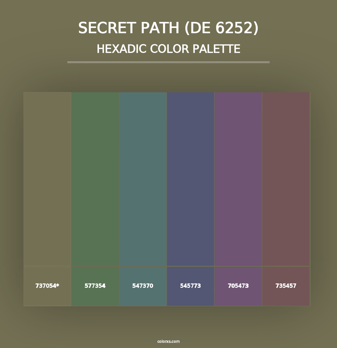 Secret Path (DE 6252) - Hexadic Color Palette