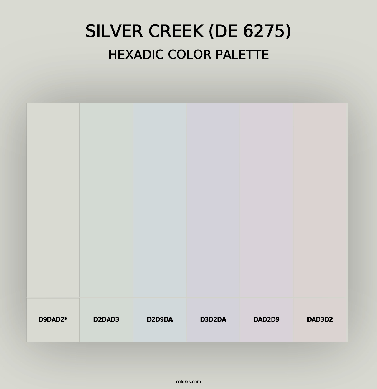 Silver Creek (DE 6275) - Hexadic Color Palette