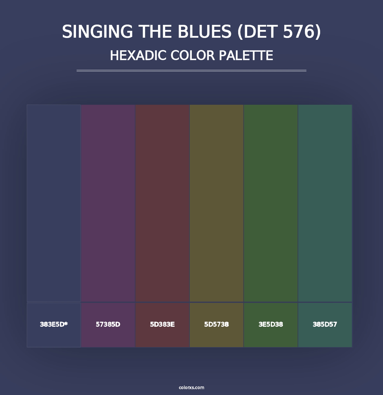 Singing the Blues (DET 576) - Hexadic Color Palette