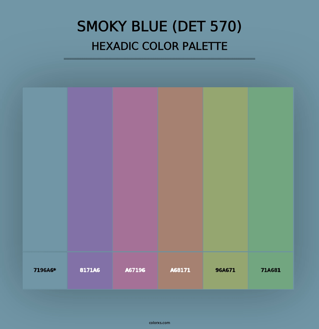 Smoky Blue (DET 570) - Hexadic Color Palette