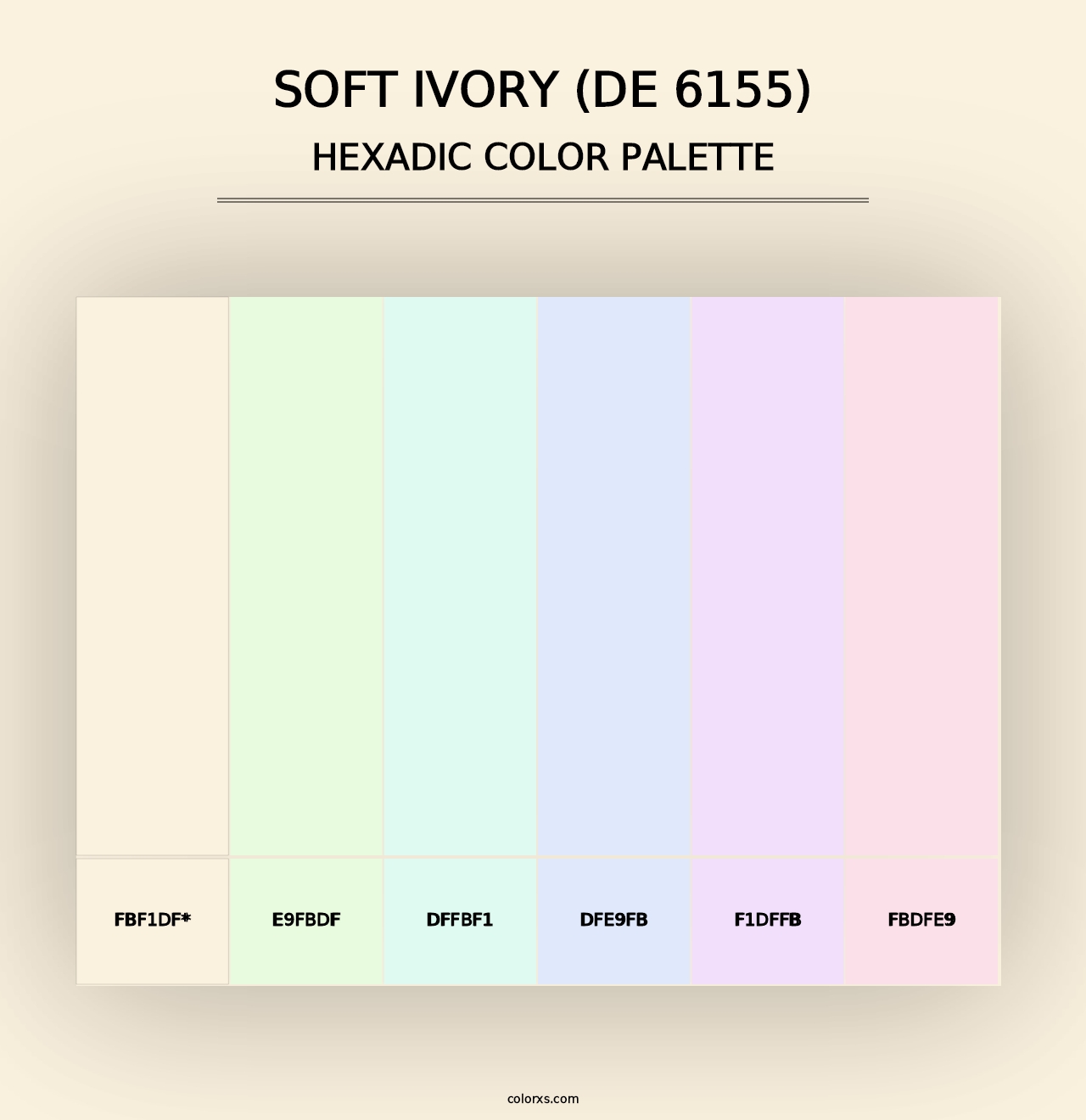 Soft Ivory (DE 6155) - Hexadic Color Palette