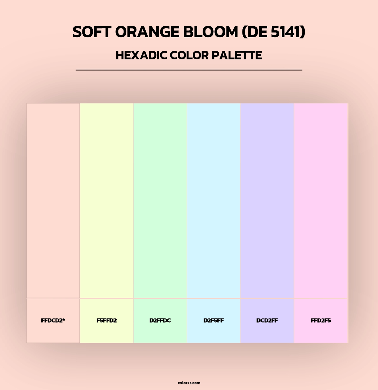 Soft Orange Bloom (DE 5141) - Hexadic Color Palette