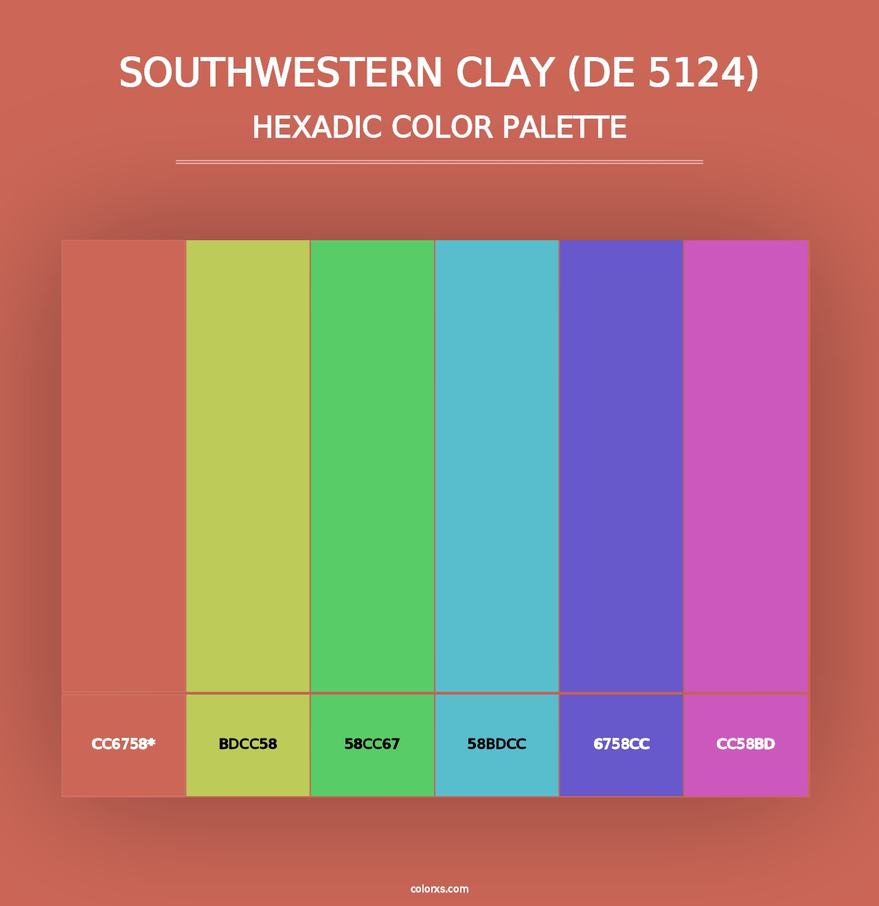 Southwestern Clay (DE 5124) - Hexadic Color Palette