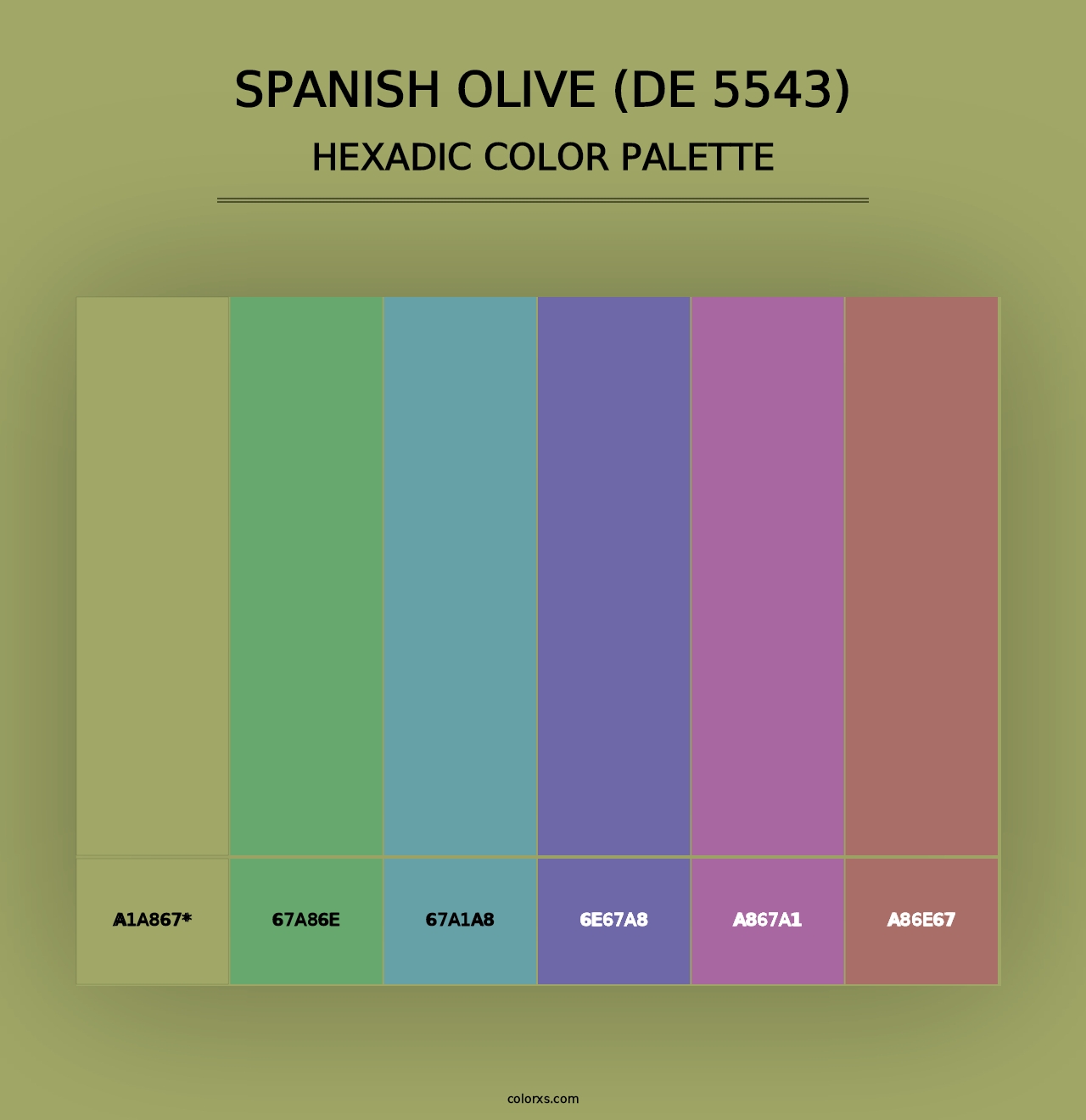 Spanish Olive (DE 5543) - Hexadic Color Palette