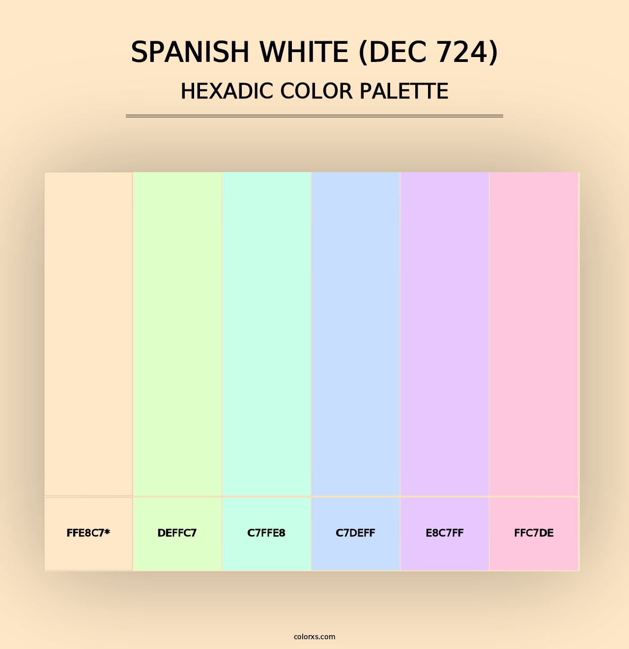 Spanish White (DEC 724) - Hexadic Color Palette