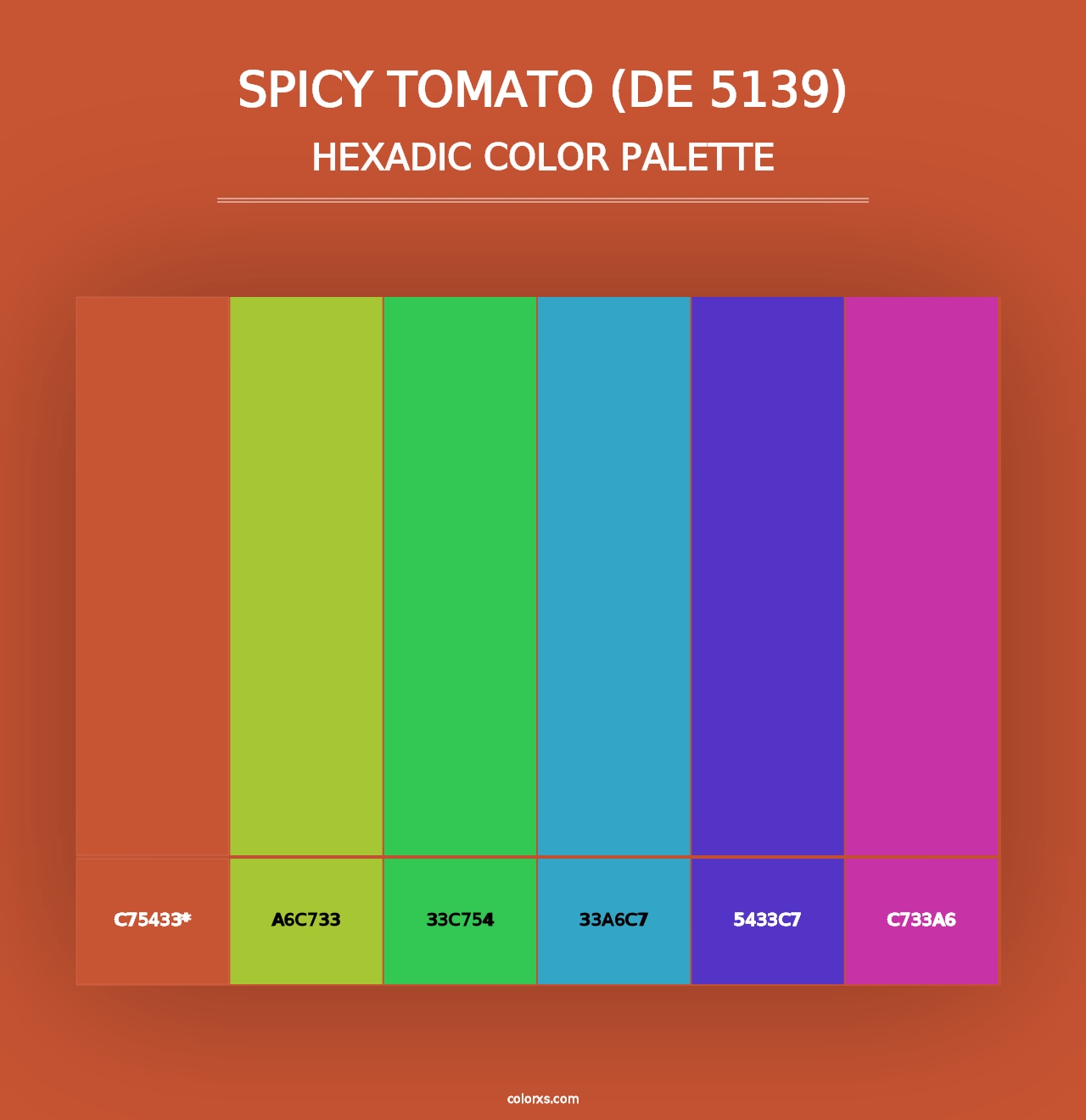 Spicy Tomato (DE 5139) - Hexadic Color Palette