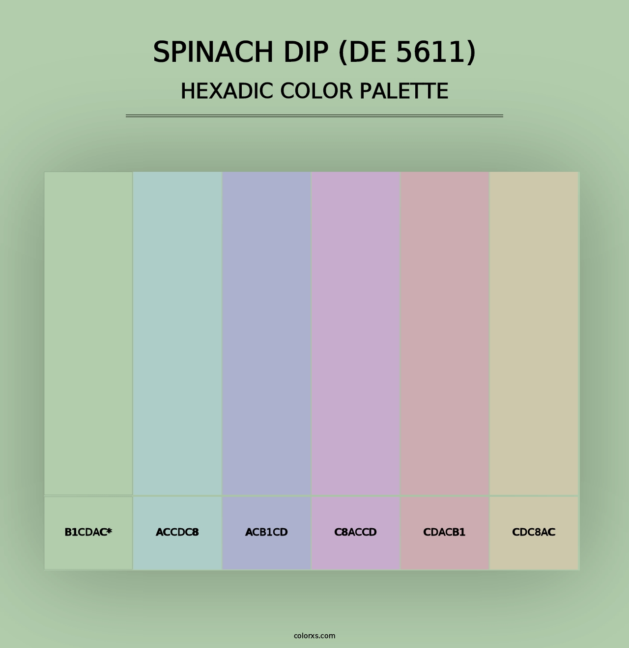 Spinach Dip (DE 5611) - Hexadic Color Palette