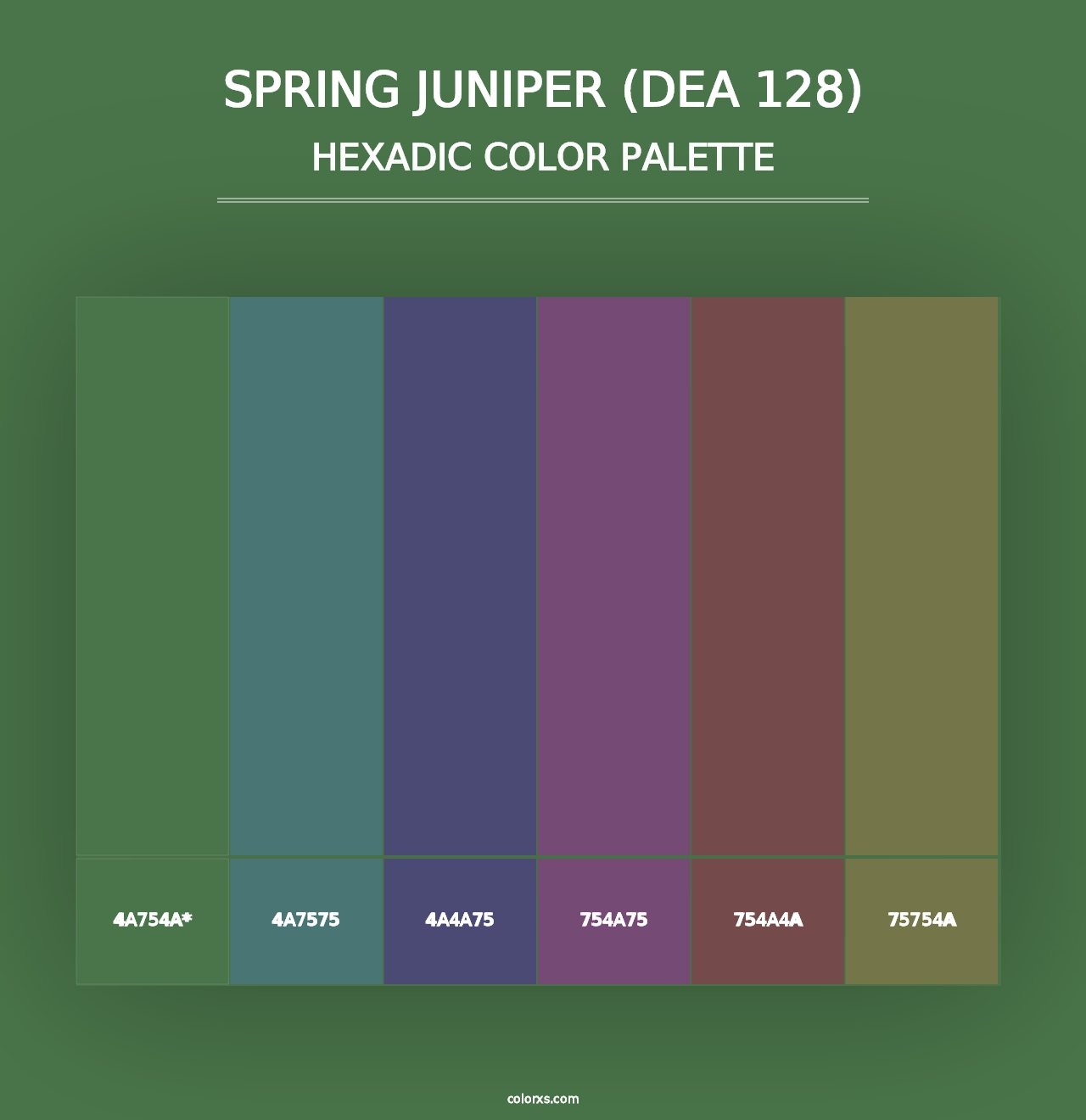 Spring Juniper (DEA 128) - Hexadic Color Palette