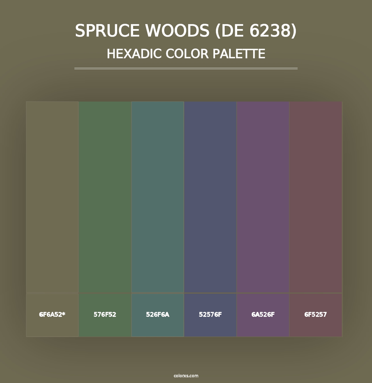 Spruce Woods (DE 6238) - Hexadic Color Palette