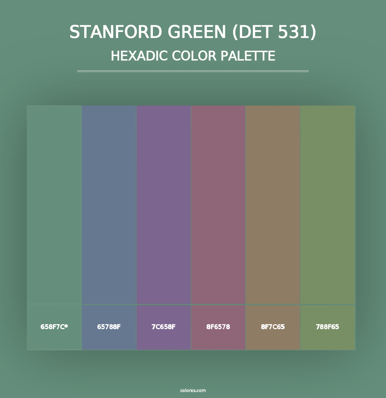 Stanford Green (DET 531) - Hexadic Color Palette