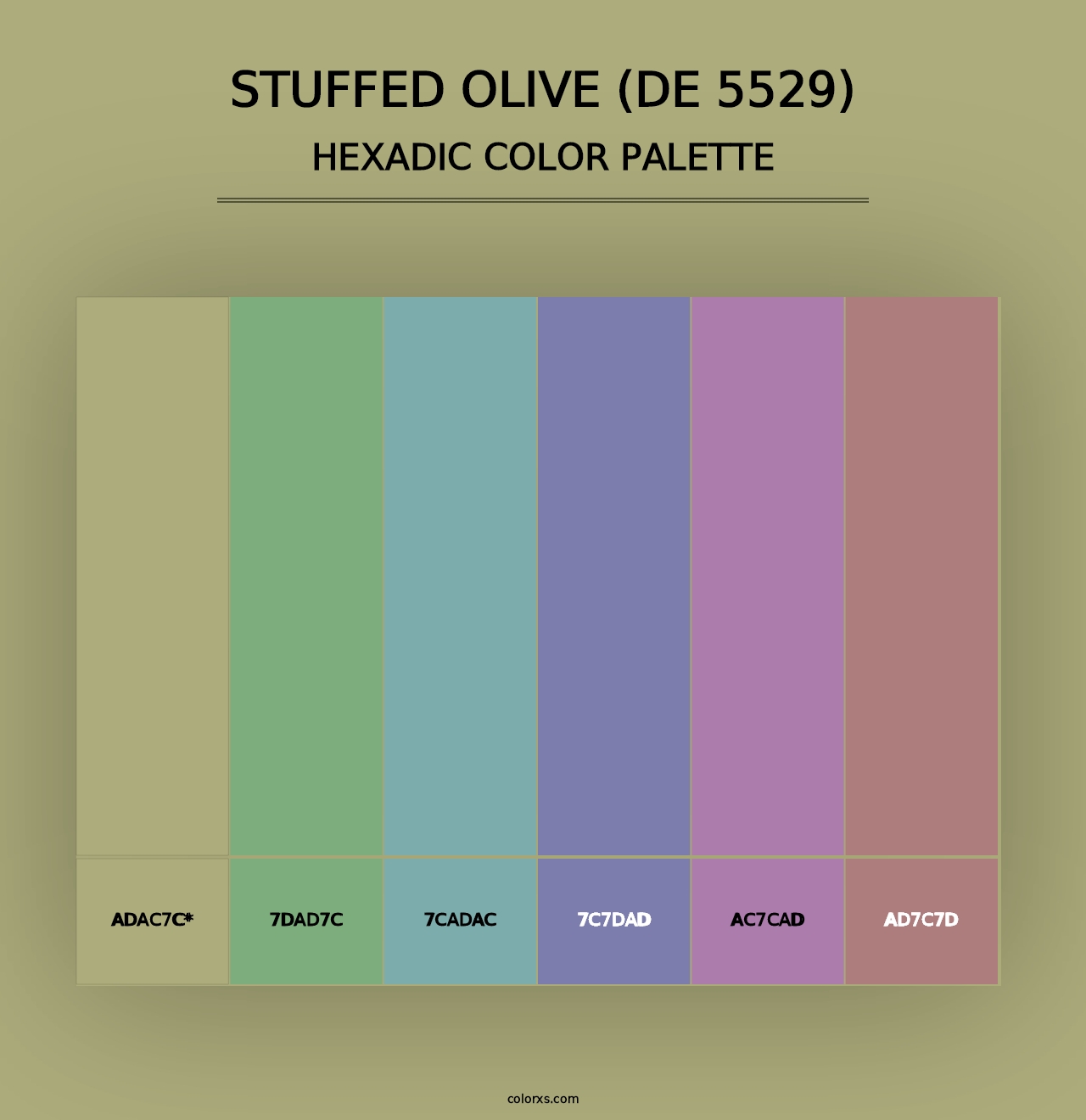 Stuffed Olive (DE 5529) - Hexadic Color Palette