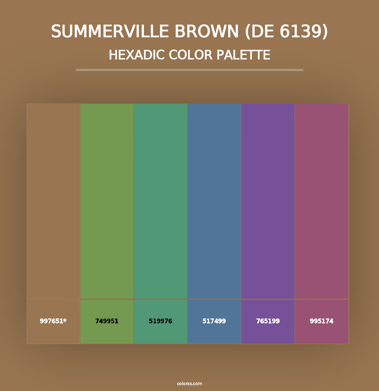 Summerville Brown (DE 6139) - Hexadic Color Palette