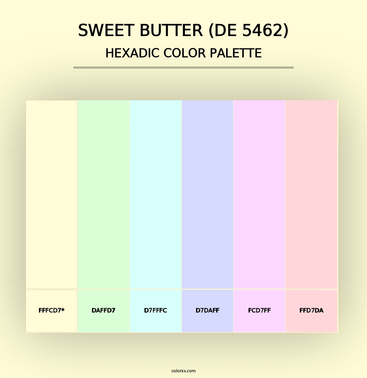 Sweet Butter (DE 5462) - Hexadic Color Palette