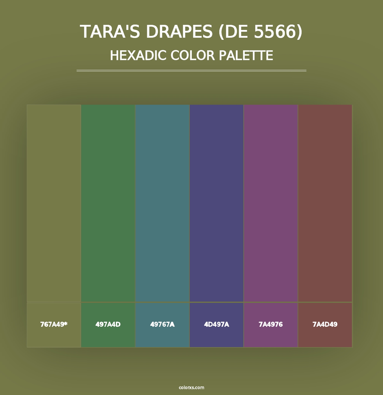 Tara's Drapes (DE 5566) - Hexadic Color Palette