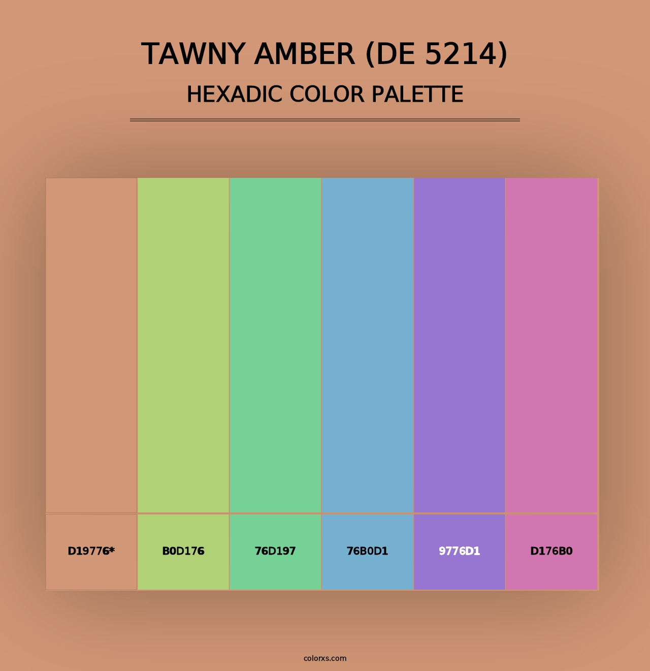 Tawny Amber (DE 5214) - Hexadic Color Palette