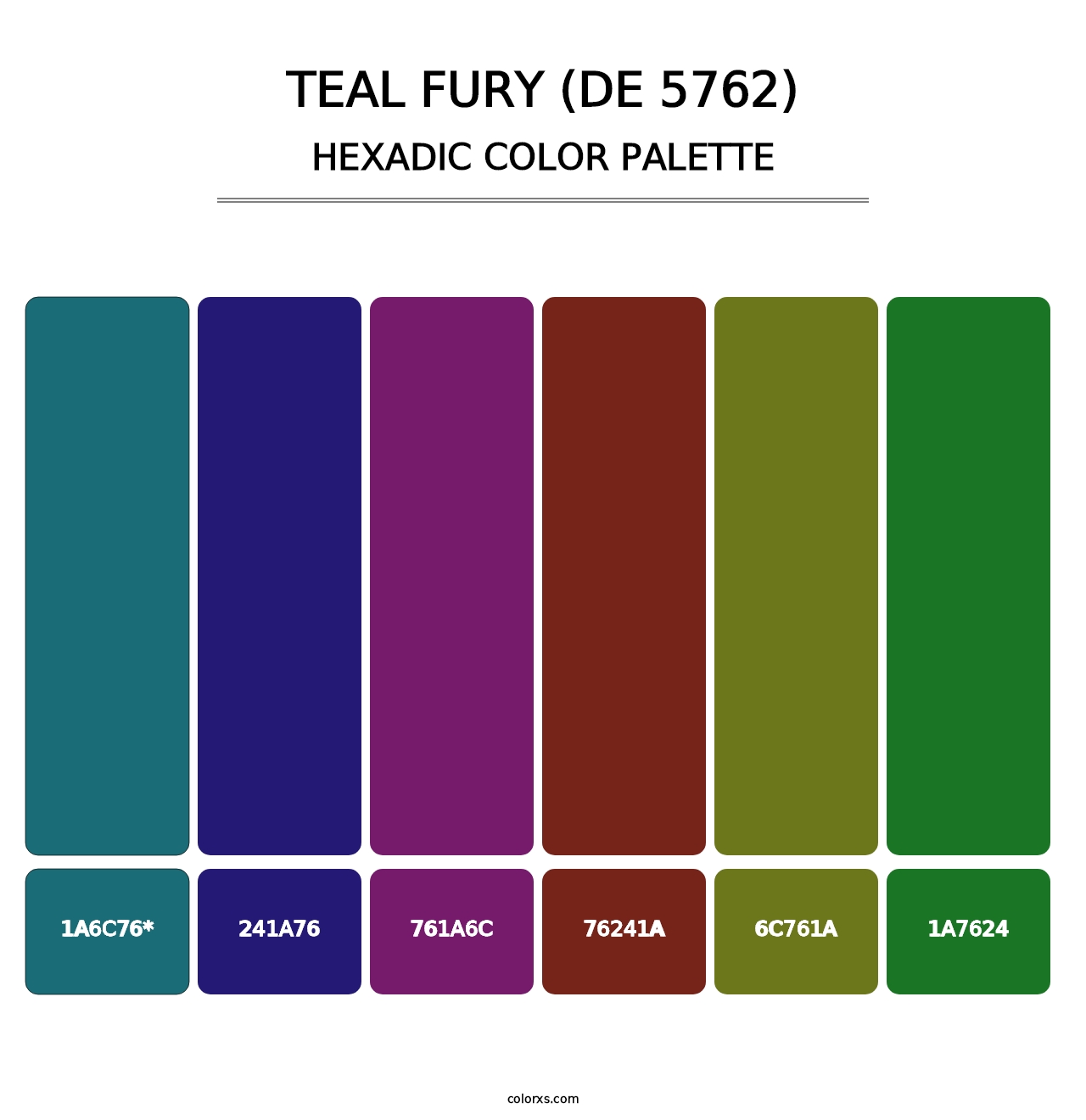 Teal Fury (DE 5762) - Hexadic Color Palette