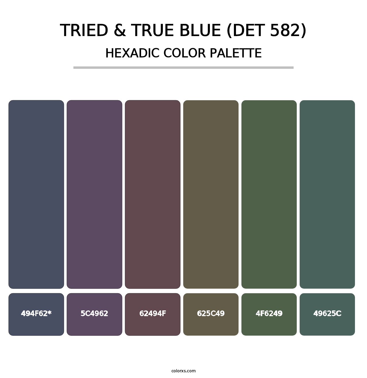 Tried & True Blue (DET 582) - Hexadic Color Palette