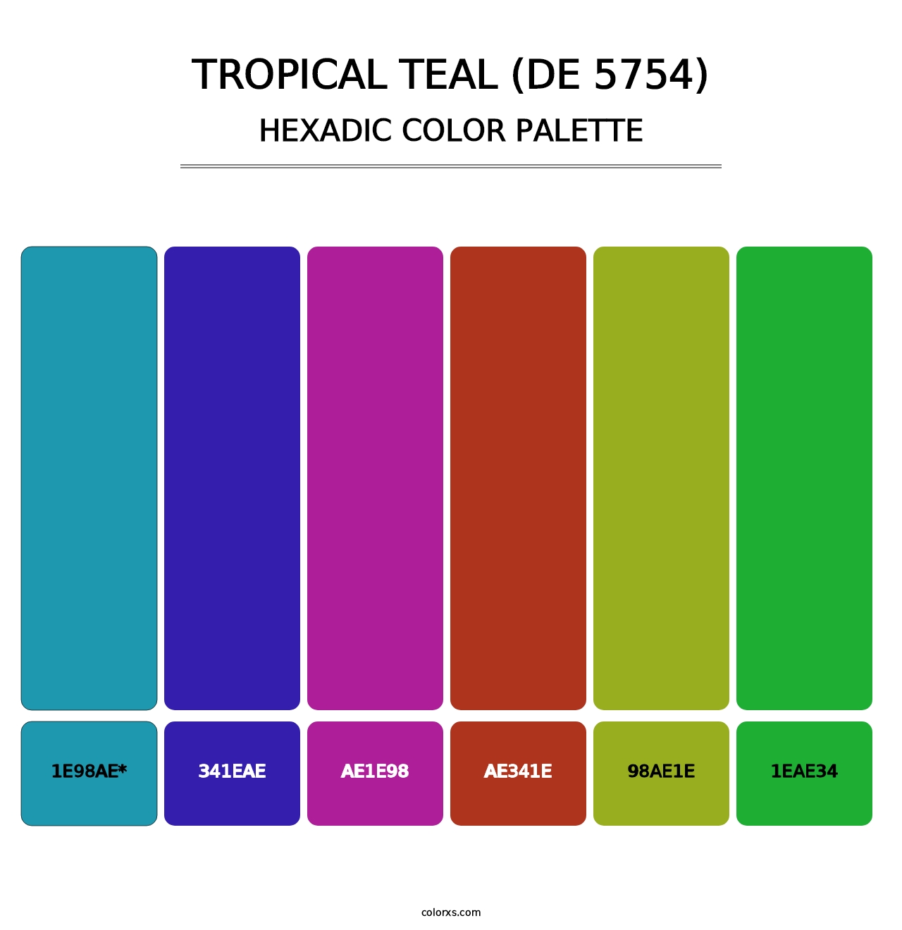 Tropical Teal (DE 5754) - Hexadic Color Palette