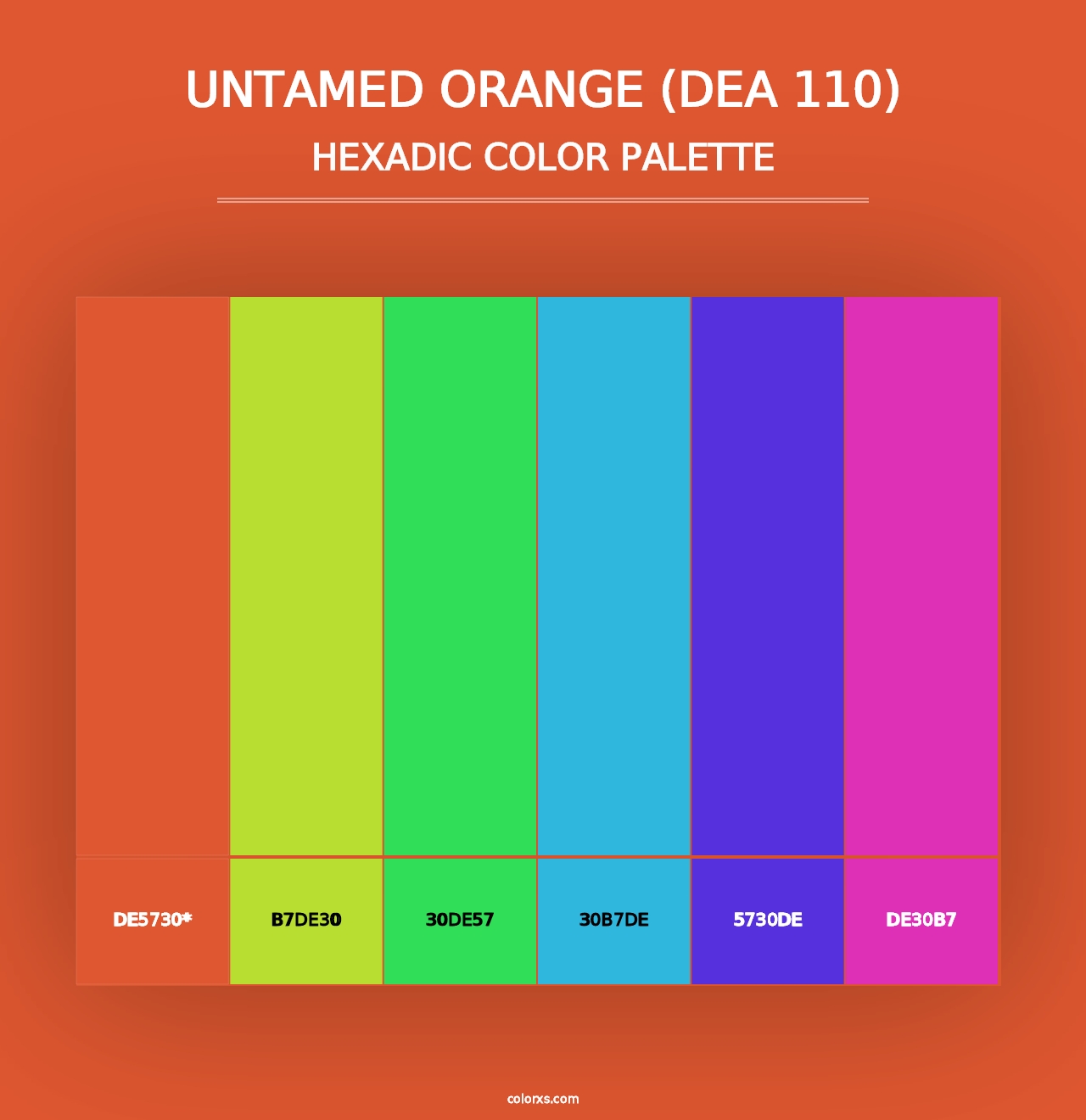 Untamed Orange (DEA 110) - Hexadic Color Palette