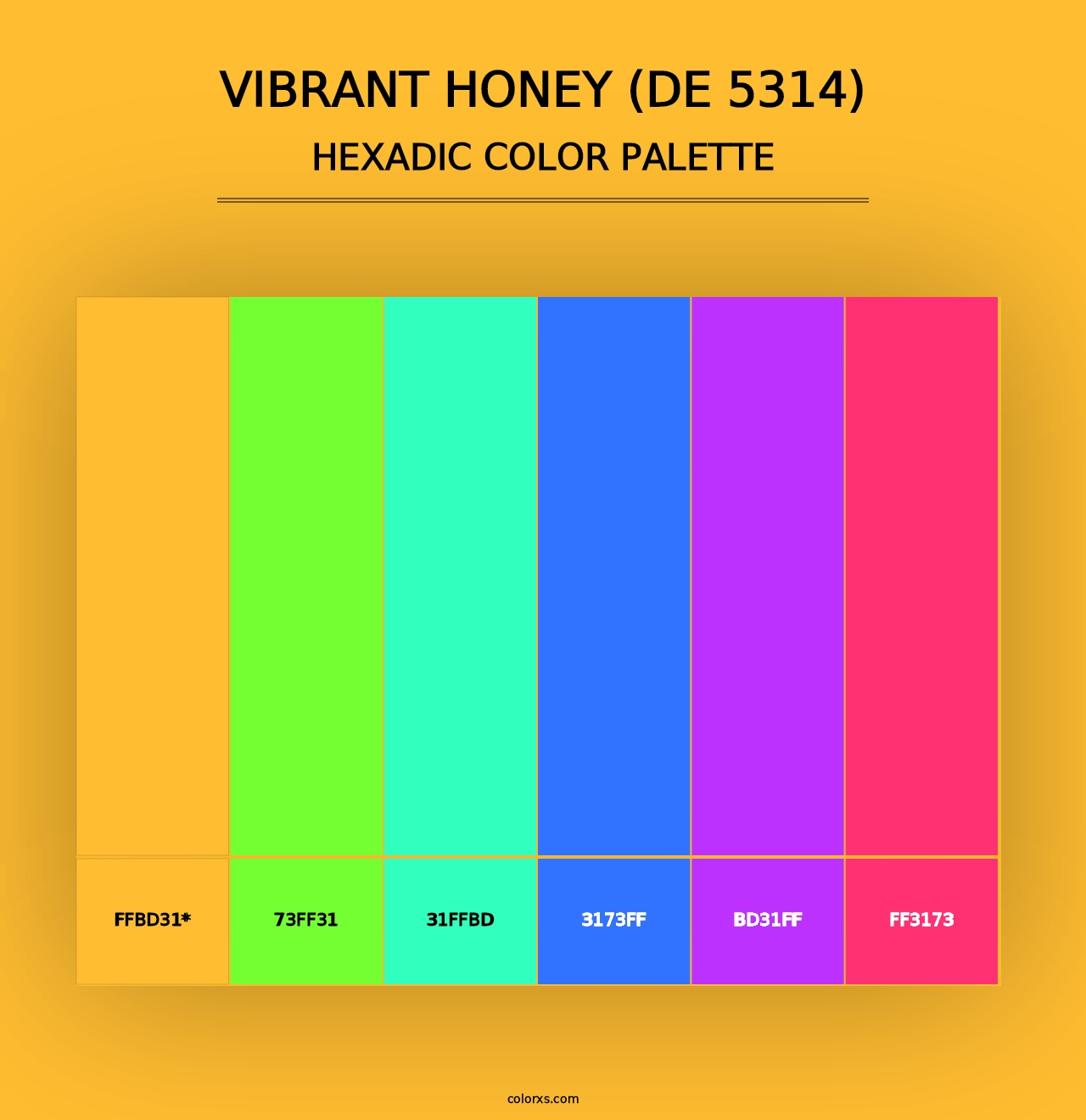 Vibrant Honey (DE 5314) - Hexadic Color Palette