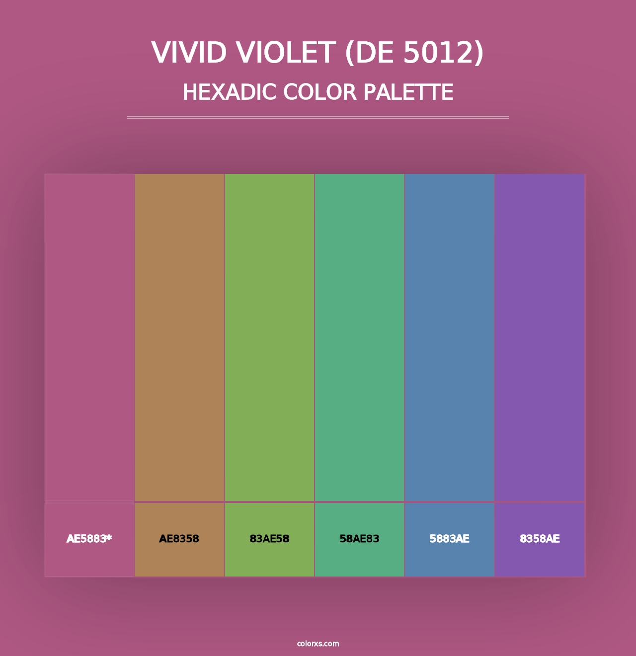 Vivid Violet (DE 5012) - Hexadic Color Palette