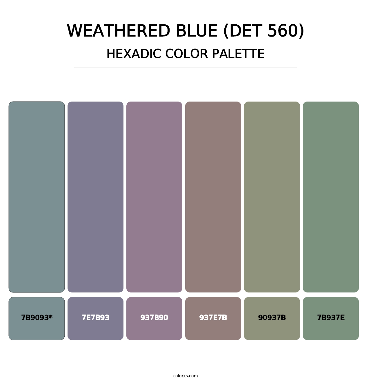 Weathered Blue (DET 560) - Hexadic Color Palette