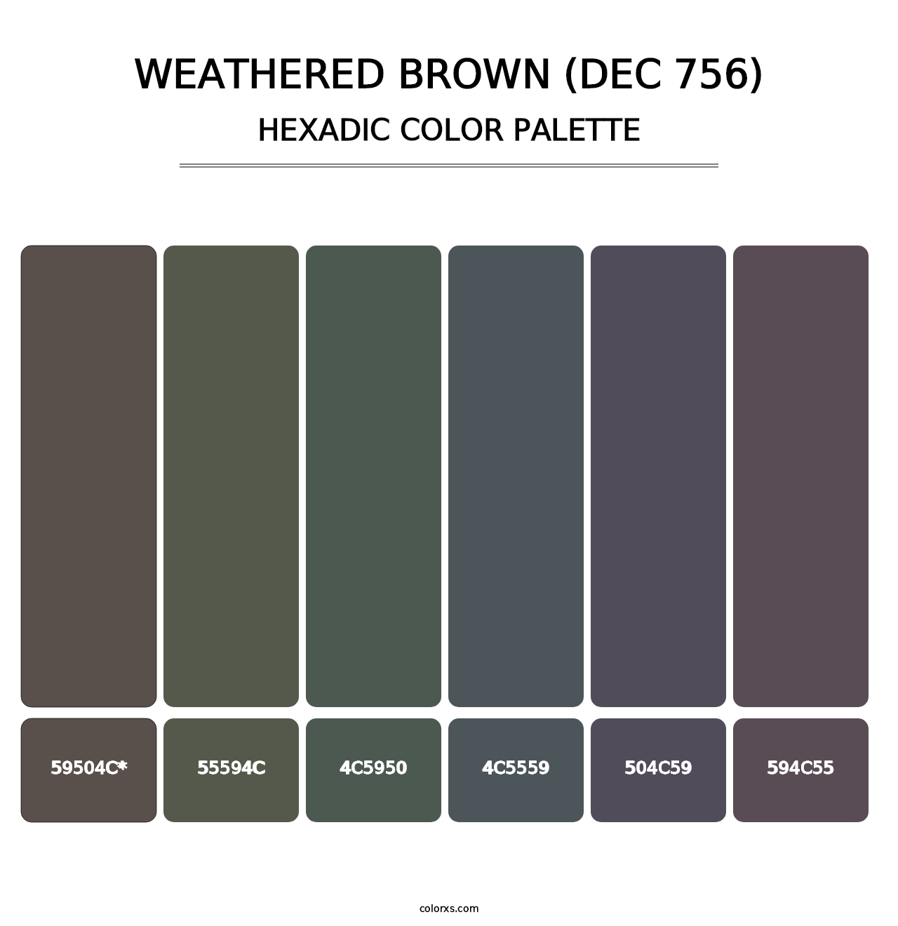 Weathered Brown (DEC 756) - Hexadic Color Palette