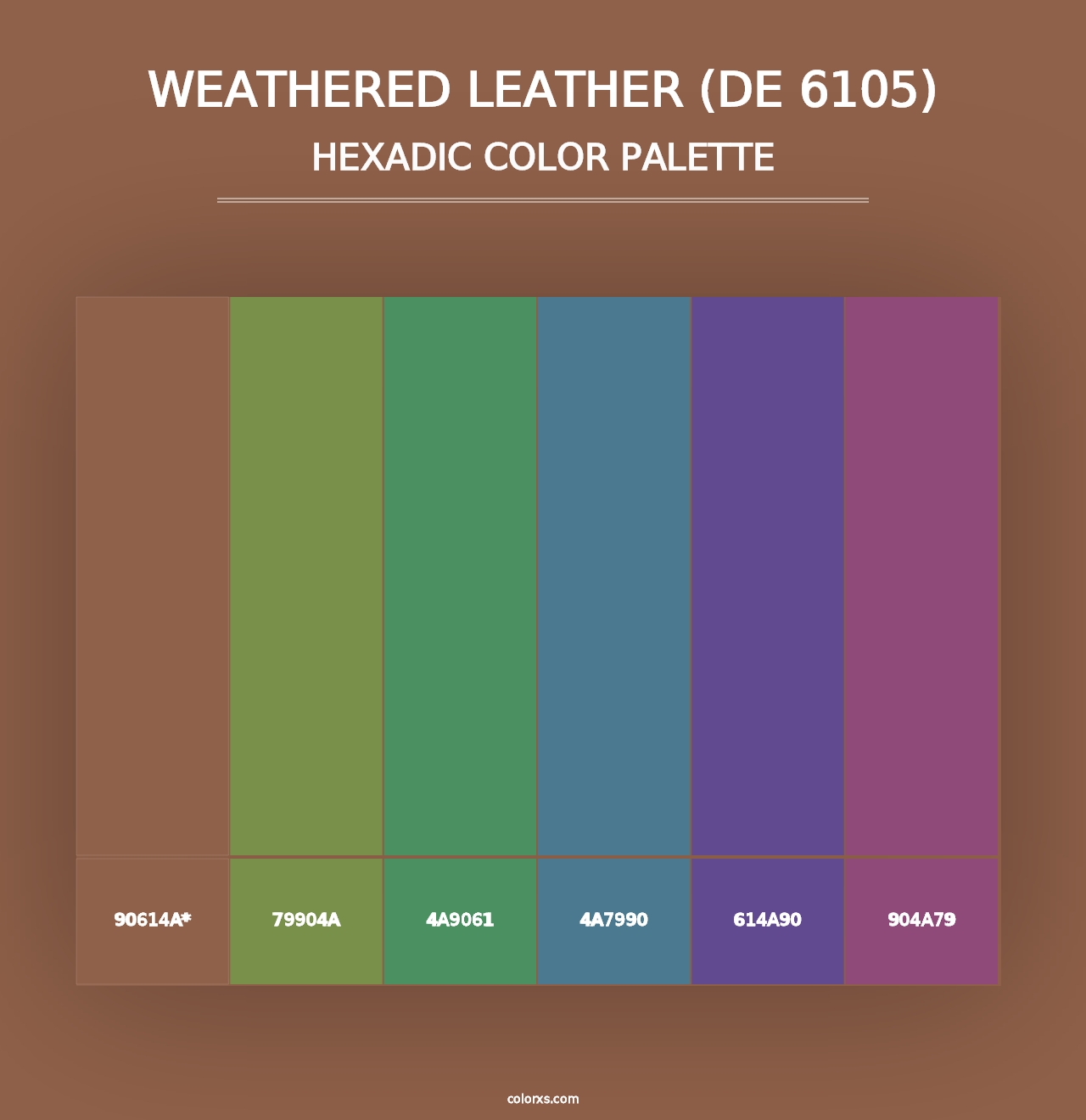 Weathered Leather (DE 6105) - Hexadic Color Palette