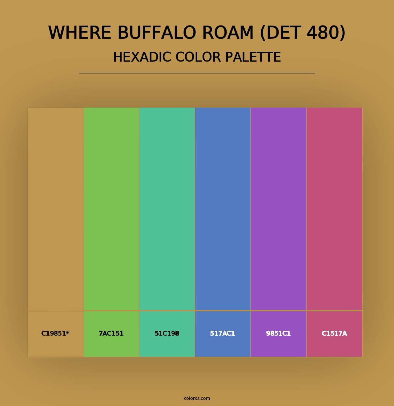 Where Buffalo Roam (DET 480) - Hexadic Color Palette