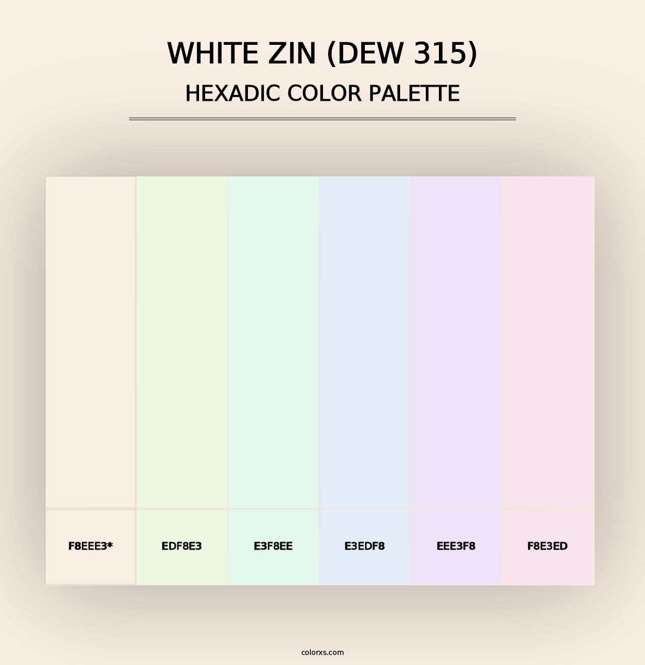 White Zin (DEW 315) - Hexadic Color Palette