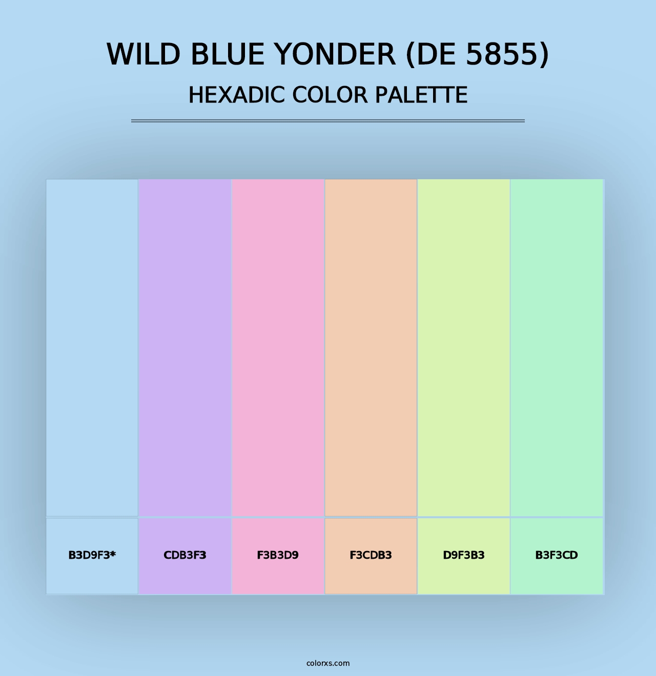 Wild Blue Yonder (DE 5855) - Hexadic Color Palette