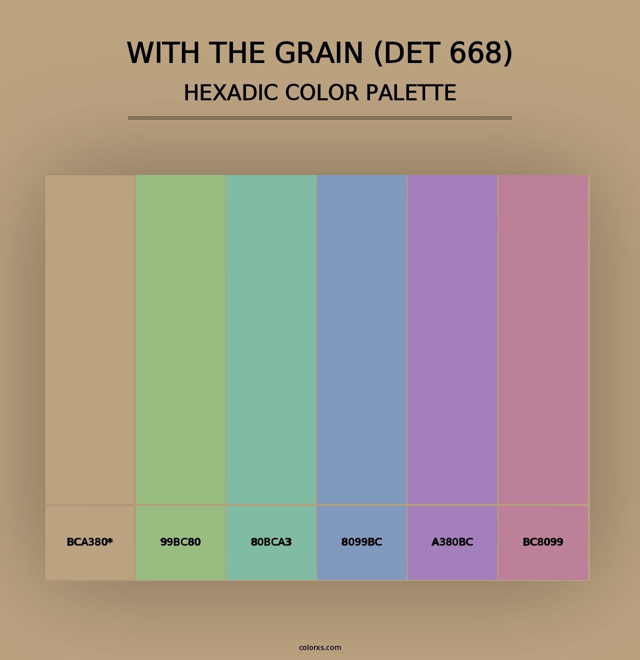 With the Grain (DET 668) - Hexadic Color Palette