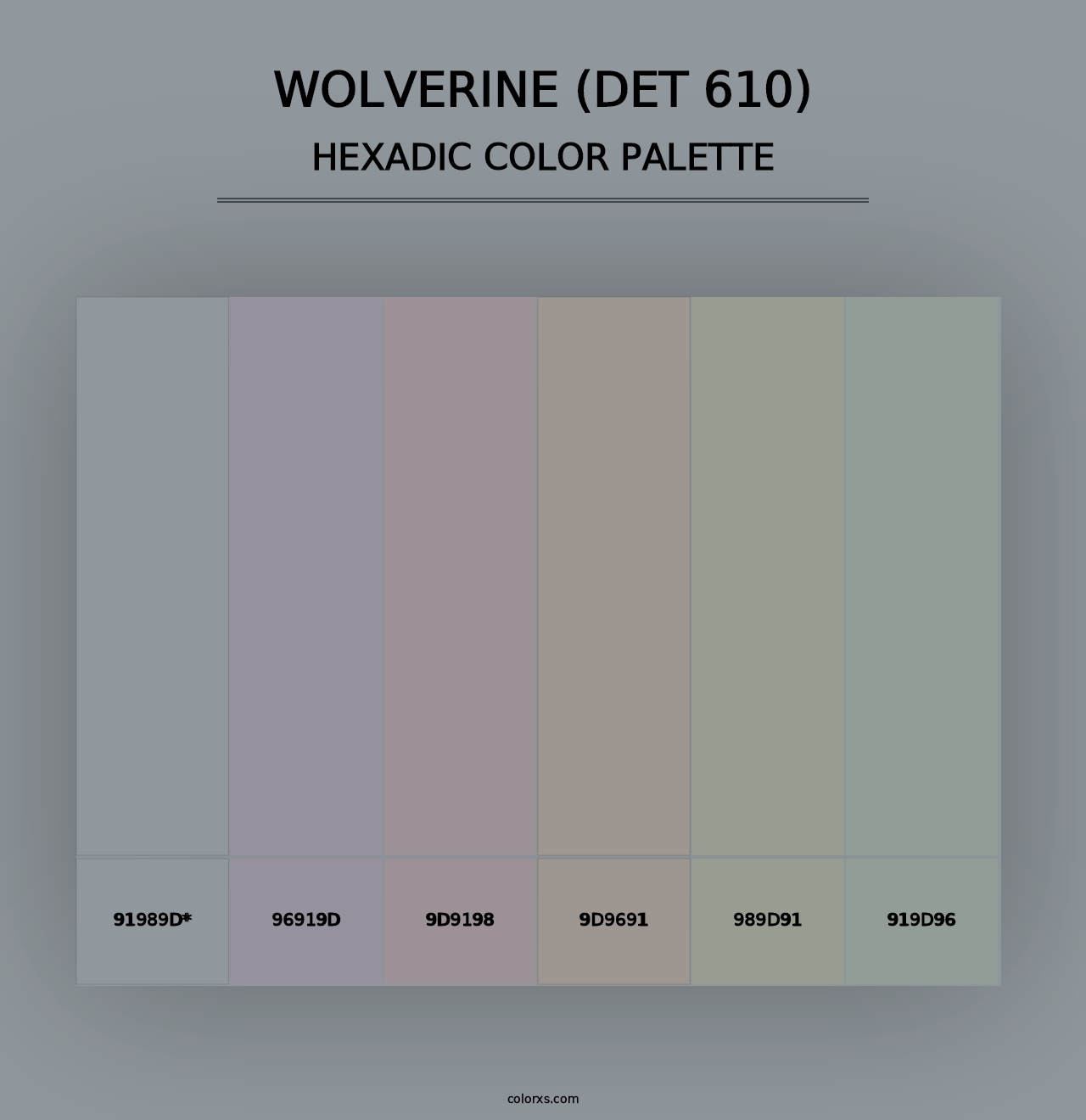 Wolverine (DET 610) - Hexadic Color Palette