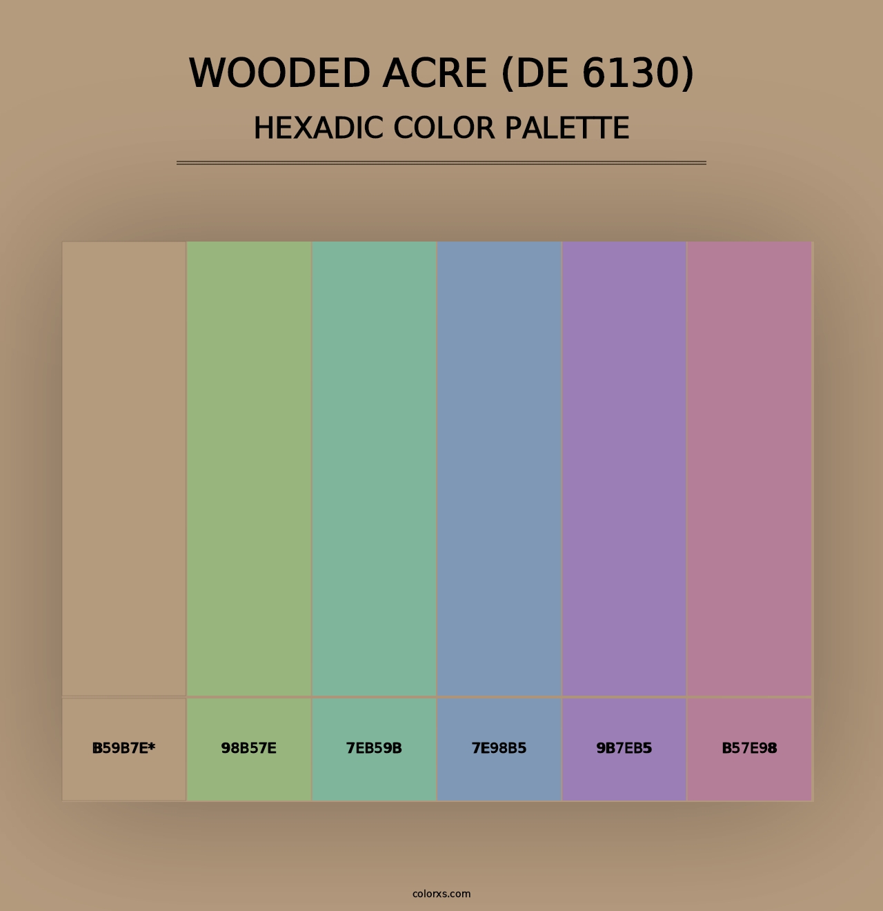 Wooded Acre (DE 6130) - Hexadic Color Palette