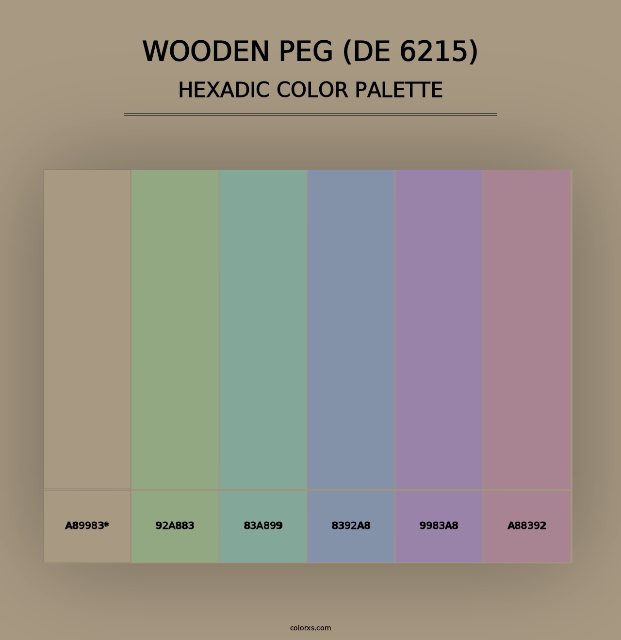 Wooden Peg (DE 6215) - Hexadic Color Palette