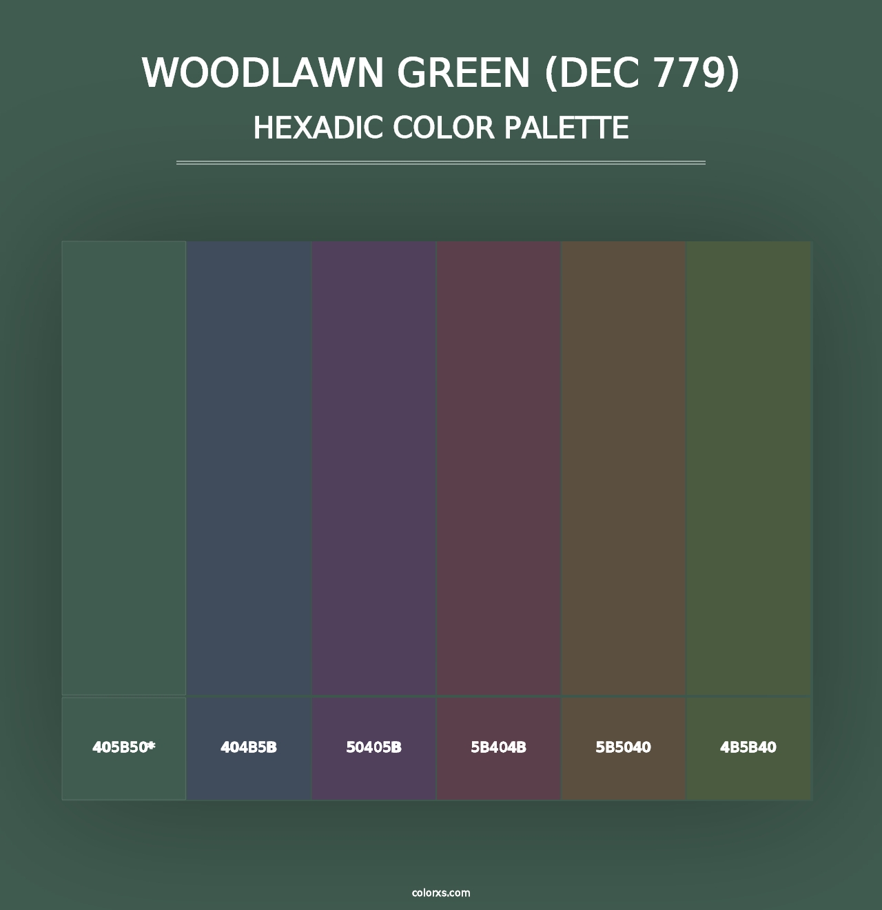 Woodlawn Green (DEC 779) - Hexadic Color Palette