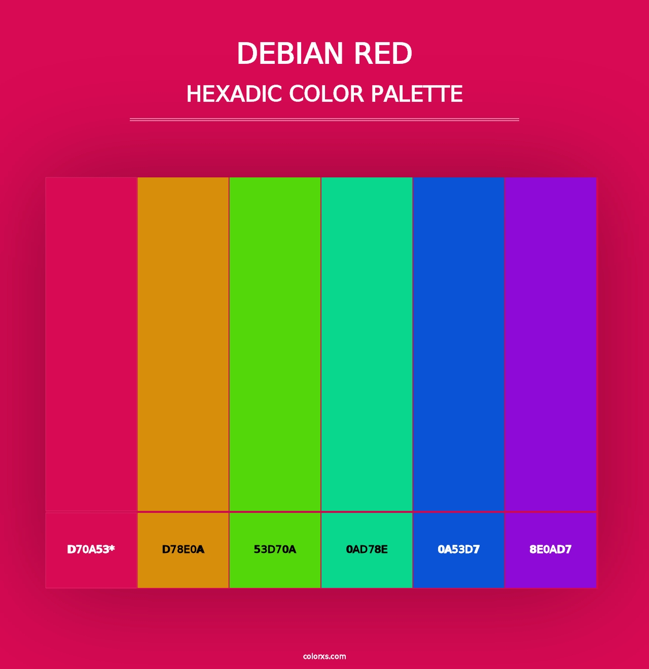 Debian red - Hexadic Color Palette