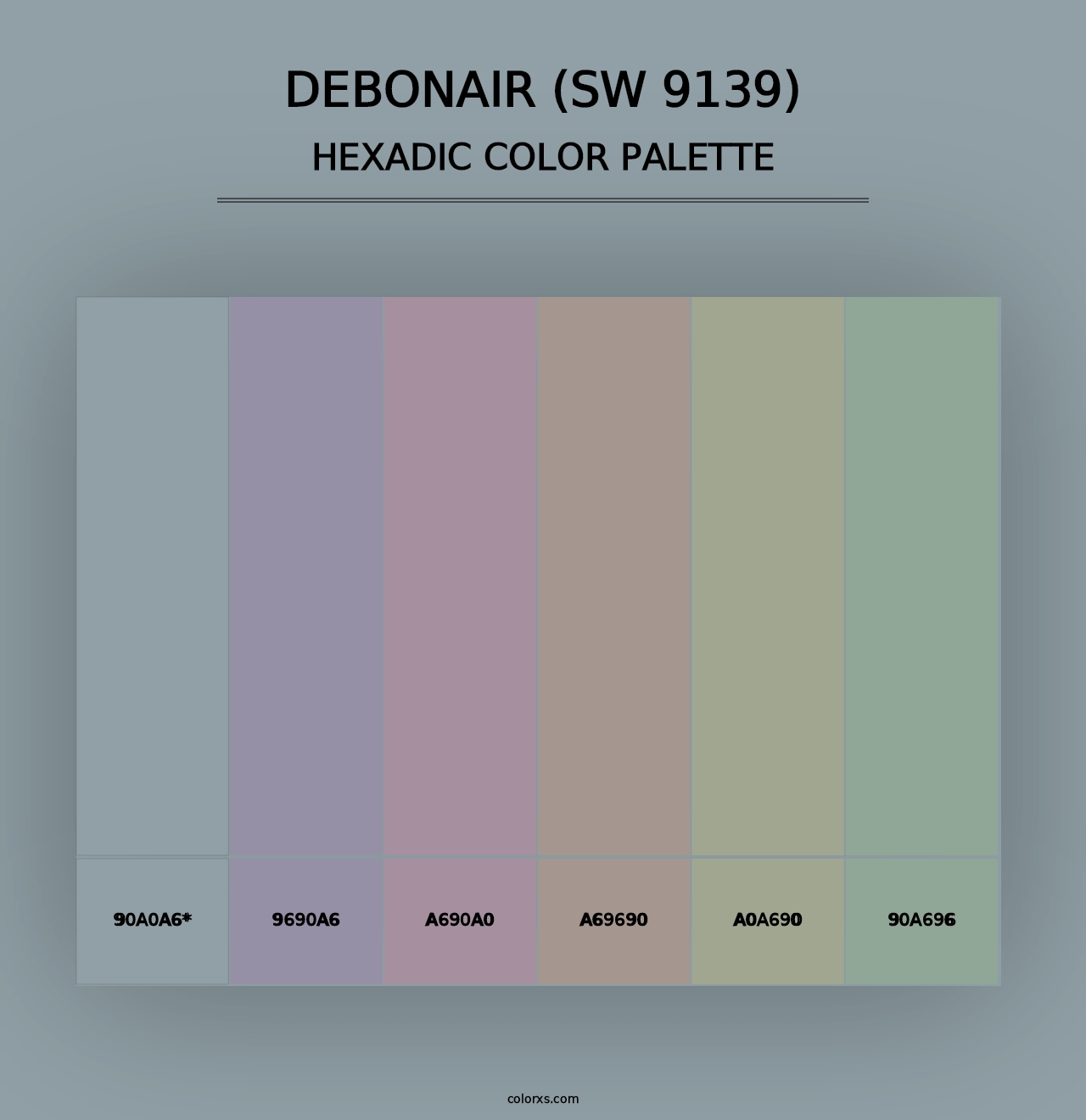 Debonair (SW 9139) - Hexadic Color Palette