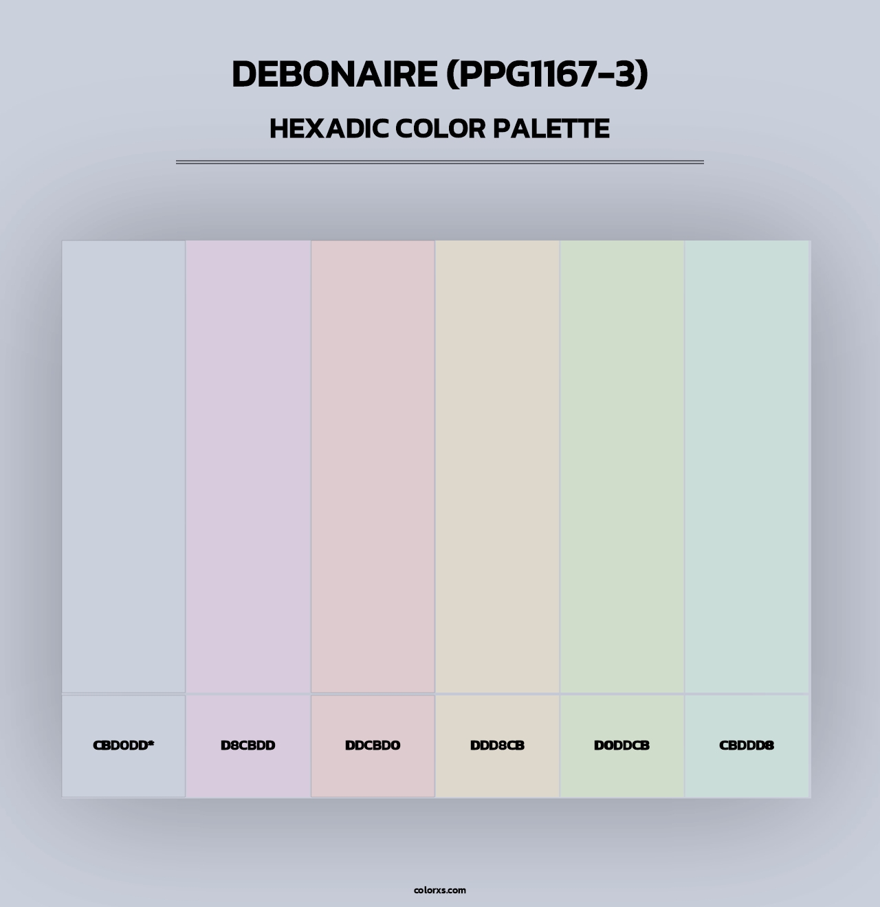 Debonaire (PPG1167-3) - Hexadic Color Palette