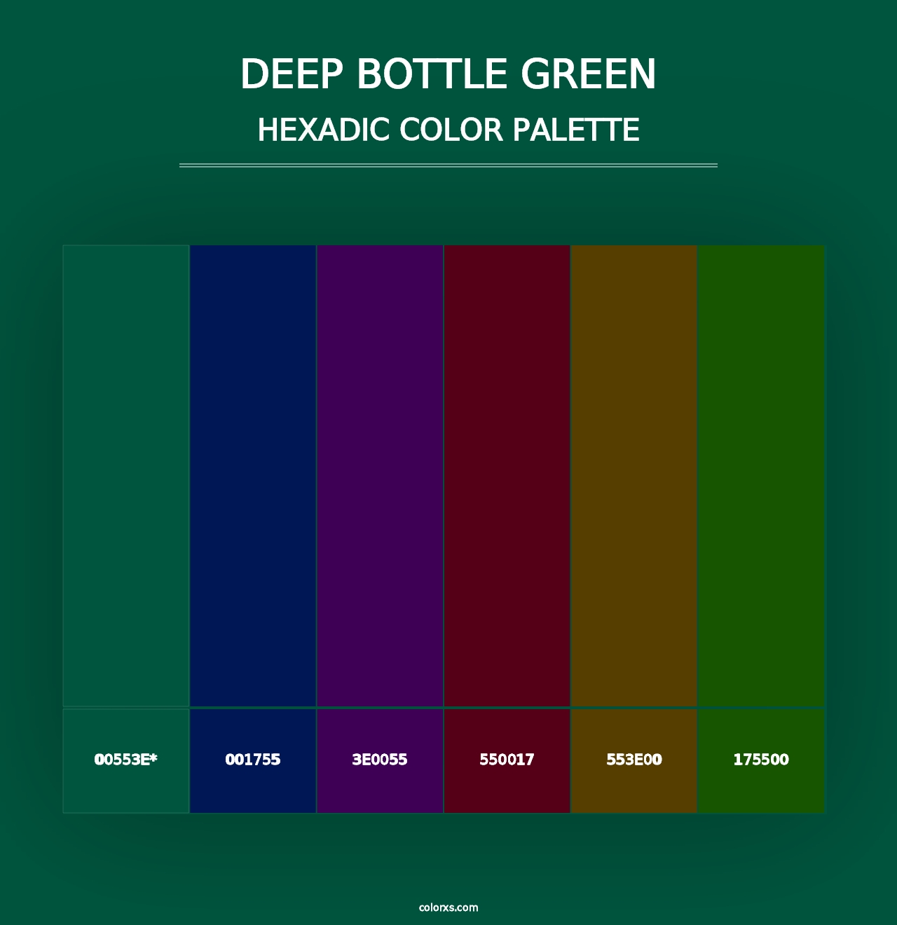 Deep Bottle Green - Hexadic Color Palette