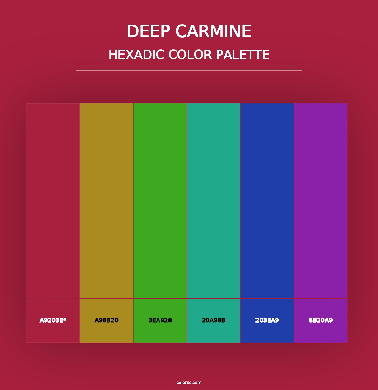 Deep Carmine - Hexadic Color Palette